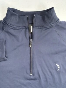 FJ FootJoy Men's Large Deep Blue 1/4 Zip Long Sleeve Golf Pullover - Picture 1 of 14