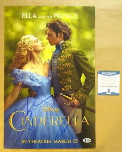Foto Cenerentola 11"X17" firmata da Lily James & Richard Madden Beckett BAS COA - Foto 1 di 7