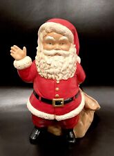 Vintage Santa With Sack Ceramic Duncan Mold Christmas Holiday Planter Container 