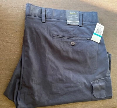NAUTICA NWT MEN'S Blue Grey CARGO CHINO SHORT SIZE 46 BIG - Image 1 of 4
