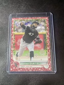 2022 Topp Holiday RED Numbered Johnny Cueto /99 White Sox - Picture 1 of 2