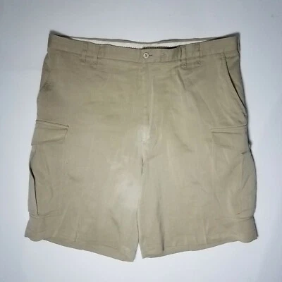 Nat Nast 40 Beige Silk Blend Men's Flat Front Casual Hiking Cargo Golf Shorts - Image 1 of 3
