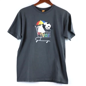 Vintage Enjoi Skateboards Panda Shopping Cart Shirt Skate Y2K Men's Medium - Picture 1 of 5