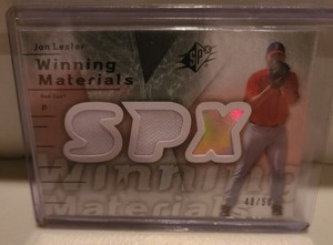 2007 SPX WINNING MATERIALS DUAL SILVER JON LESTER JERSEY 48/50 BOSTON RED SOX