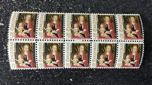 US1966 #1321 5c Christmas Madonna & Child by Memling - Block of 10 Mint Stamps - Picture 1 of 1