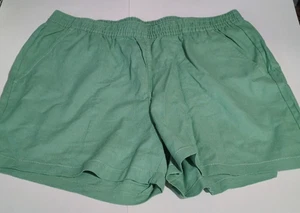 Women's Shorts SERRA Linen Shorts New w/Tags Size Large Green 2 Pockets - Picture 1 of 18