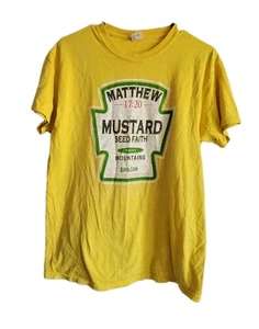 Christian Mustard Seed Faith Yellow Adult T-shirt Medium Matthew 17:20 - Picture 1 of 10