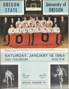 1964 Jan. 18th OREGON STATE vs. UNIVERSITY OF OREGON vintage basketball program - Picture 1 of 3