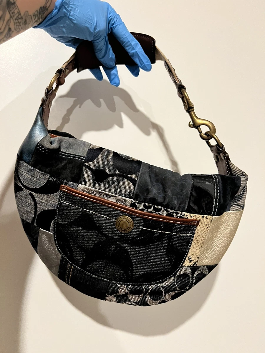 Coach Patchwork Denim Exterior Shoulder Bags Bags & Handbags for