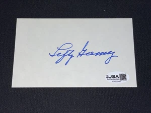 Lefty Gomez Signed 3x5 Index Card JSA COA New York Yankees Baseball HOF - Picture 1 of 2