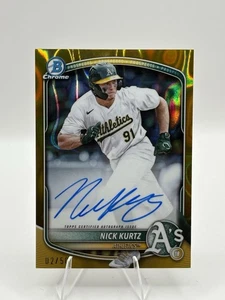 Autógrafo Bowman Chrome Nick Kurtz Gold Lava 2025 Oakland A’s 2/50 ROY 🔥🔥SSP - Imagen 1 de 13