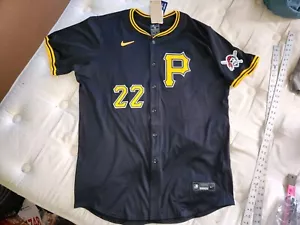 Camiseta deportiva de béisbol ANDREW MCCUTCHEN Pirates 2024 NIKE ELITE AUTÉNTICA NEGRA 52 NUEVA CON ETIQUETAS - Imagen 1 de 17