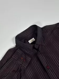 Brioni Herren Gr. XL weinrot blau 100% Baumwolle Langarm Button Down Hemd Freizeit - Bild 1 von 9