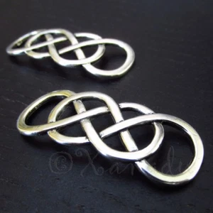 Celtic Knot 42mm Antiqued Silver Plated Connectors C0335 - 2, 5 Or 10PCs - Picture 1 of 3