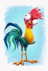 Moana plancha de pollo sobre transferencia para camiseta y otras telas de color claro #2 - Imagen 1 de 4