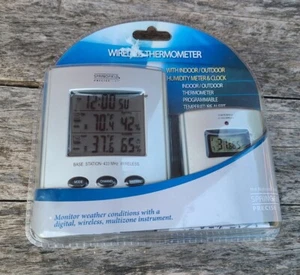 Springfield Indoor Outdoor Wireless Digital Thermometer Humidity Meter and Clock - Picture 1 of 2