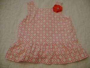 JANIE AND JACK Watercolor Oasis Girls Peplum Top Shirt Size 5 White Coral Beach - Picture 1 of 5