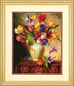 Dimensions Gold: Counted Cross Stitch Kit: Parrot Tulips - Picture 1 of 1