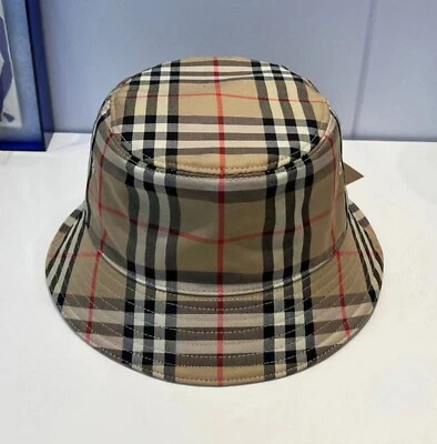 🤩Burberry Hat Vintage Check Bucket Hats Size S Made in Italy - Image 1 of 4