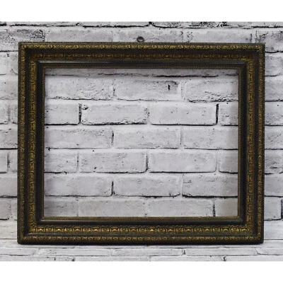 Cadre ancien de 1880-1900 en bois décoré état d'origine Feuillure: 51,5x39,5 cm - Photo 1/4