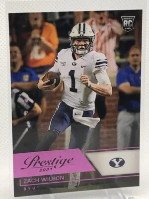 2021 Panini Chronicles Draft Picks Prestige Zach Wilson New York Jets RC Pink - Image 1 of 2