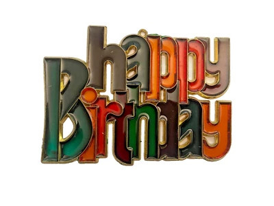 Vidrio acrílico metal feliz cumpleaños captura de sol vintage Foto 1 de 2