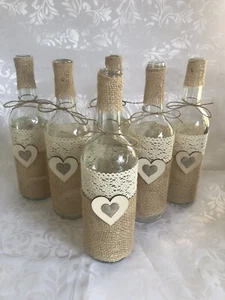 10 x Rustic Wine Bottles, Ideal For Rustic Wedding centrepieces - Picture 1 of 9