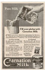 1918 ŒILLET art du lait en conserve annonce imprimée vintage