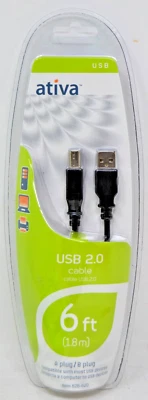 Ativa 6ft USB 2.0 Cable A Male Mini USB B 4 pin mini Computer Connector NIP - Image 1 of 2