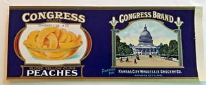 Etiqueta de caja de marca Congress, original - Imagen 1 de 1