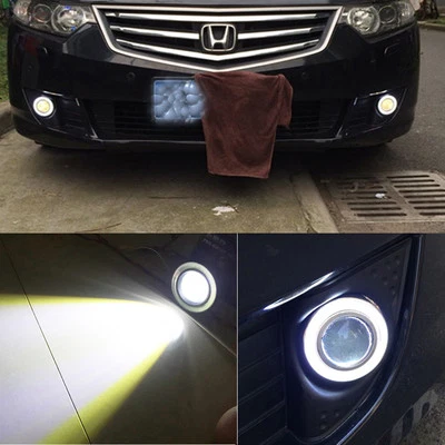 2x 3.5" Lámpara Antiniebla Coche COB LED Proyector Blanco Halo Ojos de Ángel Anillos DRL Foto 1 de 4