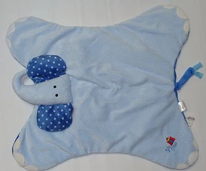 Burton+Burton Blue Elephant Plush Baby Rattle Security Blanket Silly Circus - Picture 1 of 2