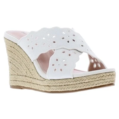 NUEVO EN CAJA Zapato Sandalia de Cuña Draper James Damas Blanco Floral Talla 8 Emily NUEVO Foto 1 de 4