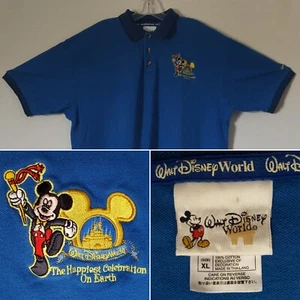 Vtg 2005 Disney WDW Happiest Celebration on Earth Embroidered Blue XL Polo Shirt - Picture 1 of 10
