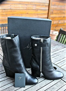 GIUSEPPE ZANOTTI Fleece Ankle Boots Baby Calf Size 40.5 EU 9.5 US 7 UK VAL 840€ - Picture 1 of 5