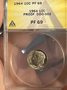 Scarce Variety 1964 10¢ PR69 DBL DIE OBV -002 - Picture 1 of 4