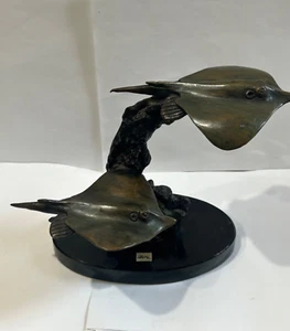 "TEMA NÁUTICA VIDA MARINA DOBLE RAYA GEORGES COSTE DE COLECCIÓN 7,5"" DE ALTO 8"" DE ANCHO" - Imagen 1 de 7