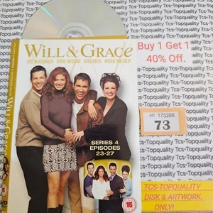 Will and grace series 4 DVD disc and artwork only. Save £s. Eco. - Picture 1 of 1
