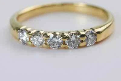 Round Cut 0.40 Ct Certified Lab Grown Diamond Ring Eternity Band 14k Yellow Gold - Image 1 of 4