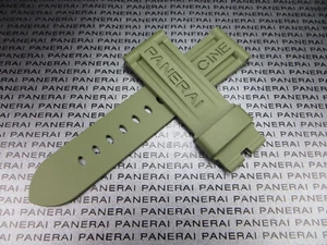 24mm Authentic PANERAI Rubber Strap Green Diver Watch Band Tang Buckle - Picture 1 of 6