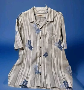 Tommy Bahama Mens Large Shirt Short Sleeve Button Down Hawaiian 100% Silk READ - Picture 1 of 10