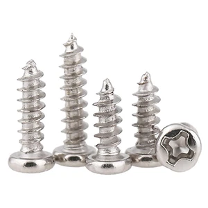 Nickel-plated Steel Self Tapping Round Pan Head Micro Cross Phillips Screw M1-M4 - Picture 1 of 6