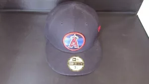 New ERA 59Fifty Los Angeles / Anaheim Angels Black Fitted Hat 7 1/4 - Picture 1 of 5