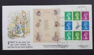 GB Covercraft 1993 Beatrix Potter Booklet Pane 1 on First Day Cover, Bunny CDS - Picture 1 of 2