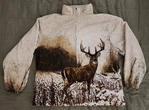 VTG Men's Trail Crest Full-Zip Whitetail Buck Deer Hunting Fleece Jacket Sz XXL - Picture 1 of 9
