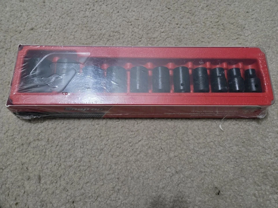 Snap-On 311IMYA 11pc SAE 6pt 1/2" Drive Shallow Impact Socket Set 3/8 - 1" USA - Image 1 of 3