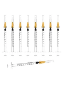10 Pack -1ml Sterile Syringe 1cc/ml 25Gx 1” Luer Slip - Picture 1 of 4