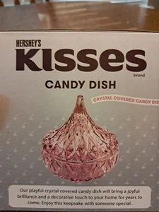  Glass Hershey Kiss Candy Dish - A Sweet and Stylish Delight Medium Blush - Picture 1 of 5