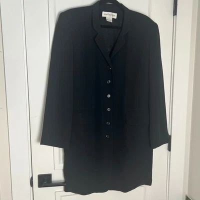 Jones New York Traje Largo Negro Blazer Chaqueta Talla 14 Bolsillos Botones Forrados Foto 1 de 4