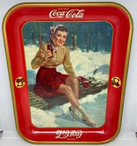 1941 ~ SKATER ~ Original Coca-Cola Advertising Tray FANTASTIC Condition - Picture 1 of 13